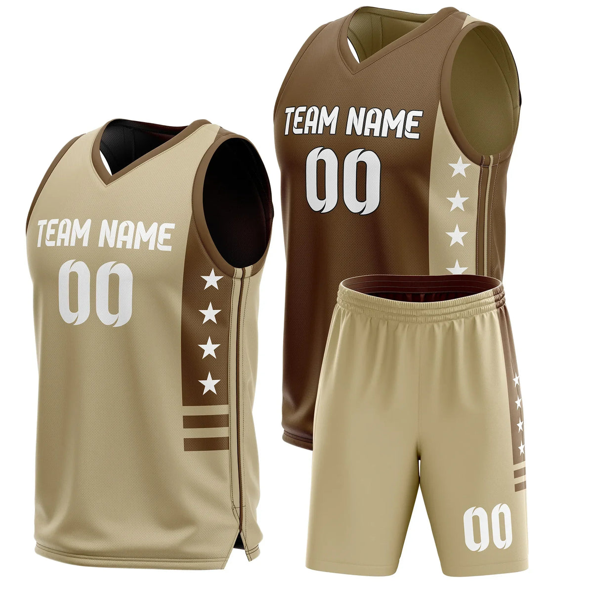 Custom Side Star Reversible Sports Jersey Personalized Uniform with Name &amp; Number