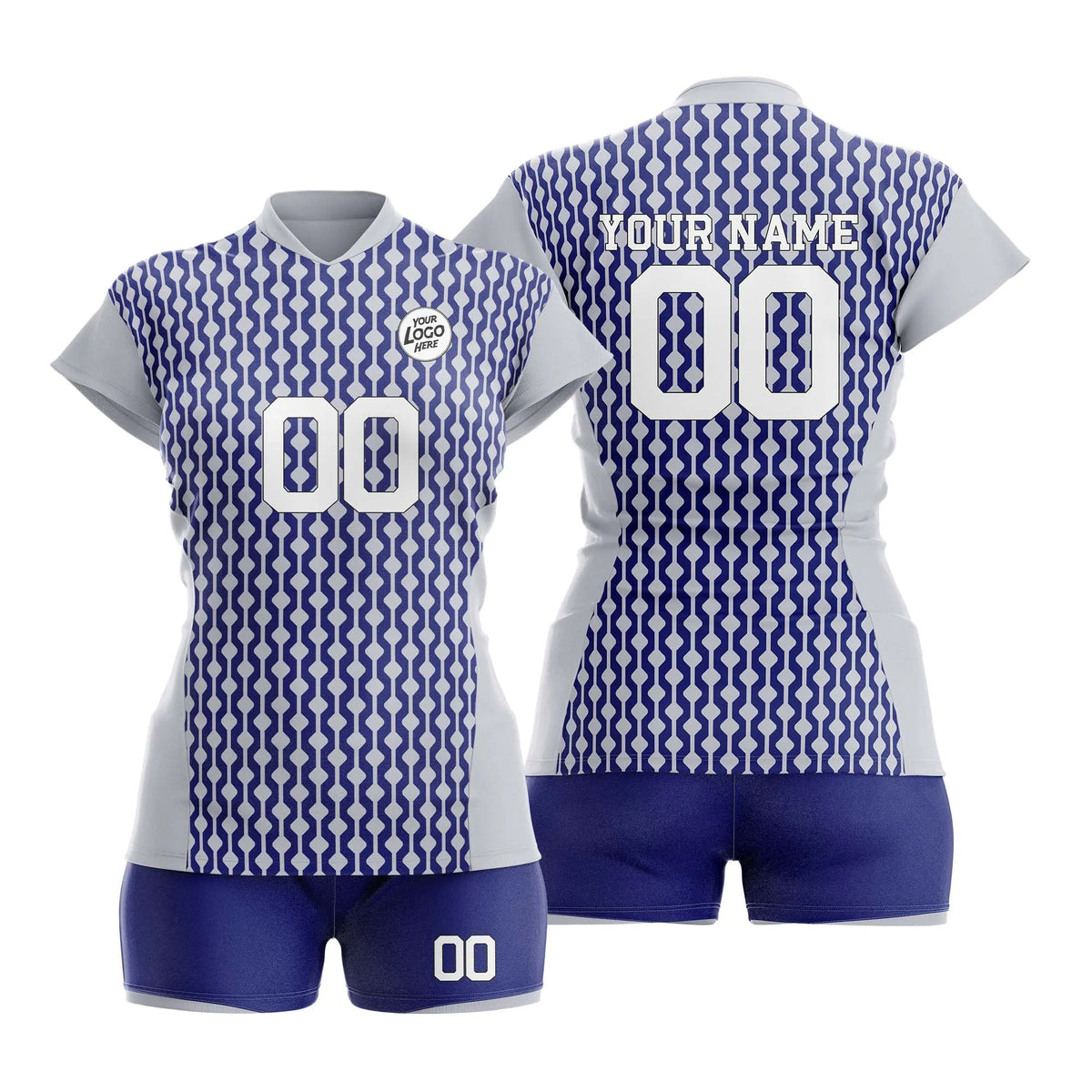 Custom Personalized D1 Retro Pattern Volleyball Jersey with Name, Number & Team Logo