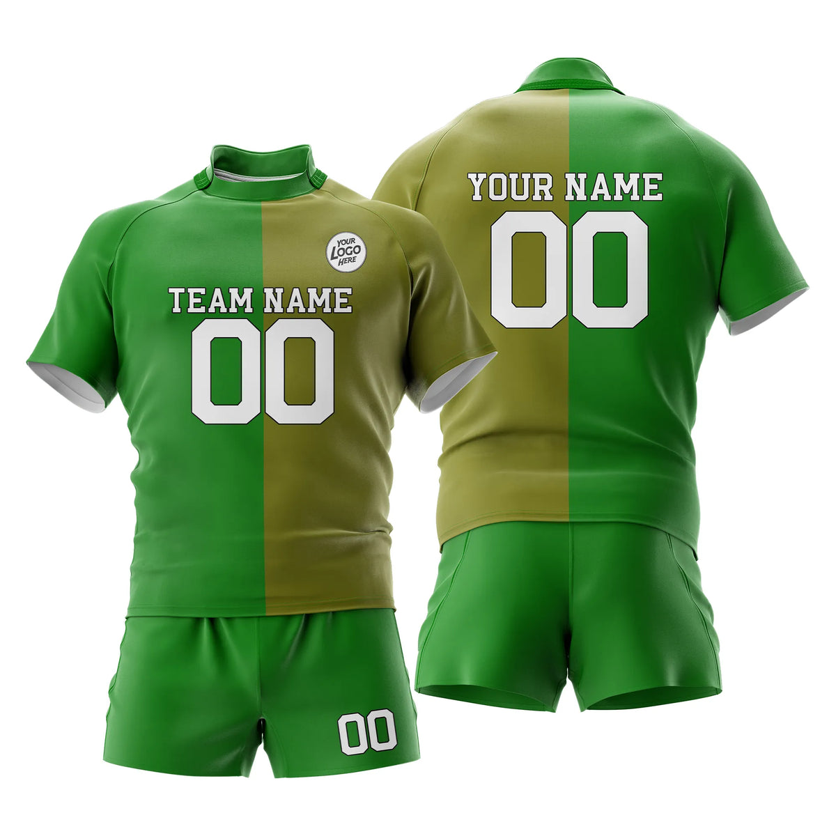 Custom Personalized D2 Split Fashion Rugby Jersey with Name, Number & Team Logo