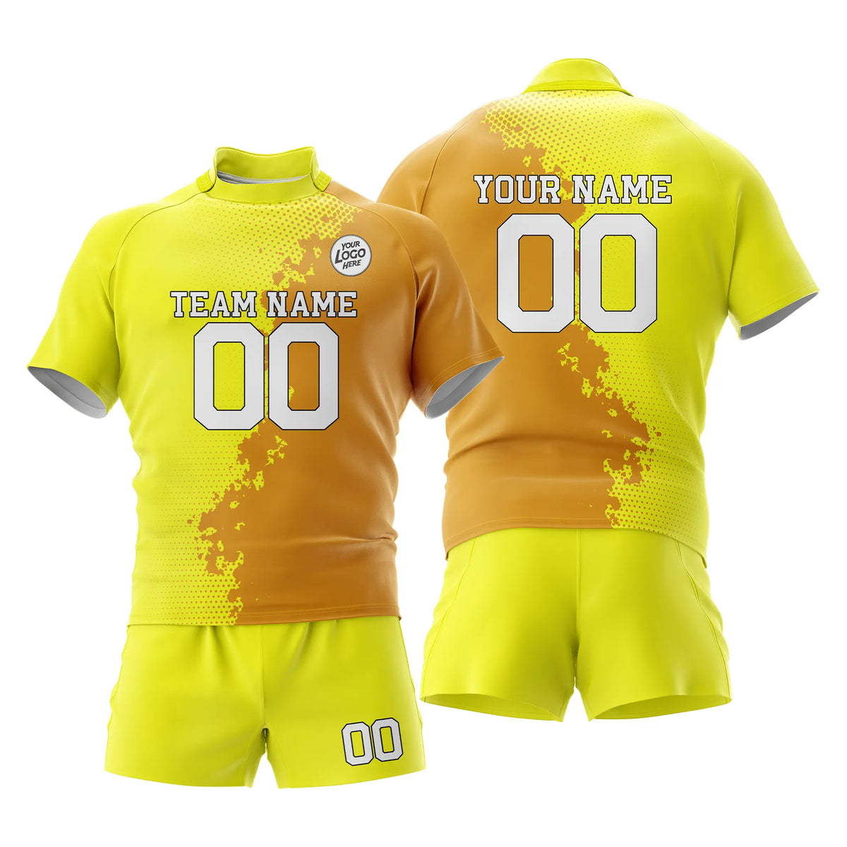 Custom Personalized D1 Split Fashion Rugby Jersey with Name, Number & Team Logo