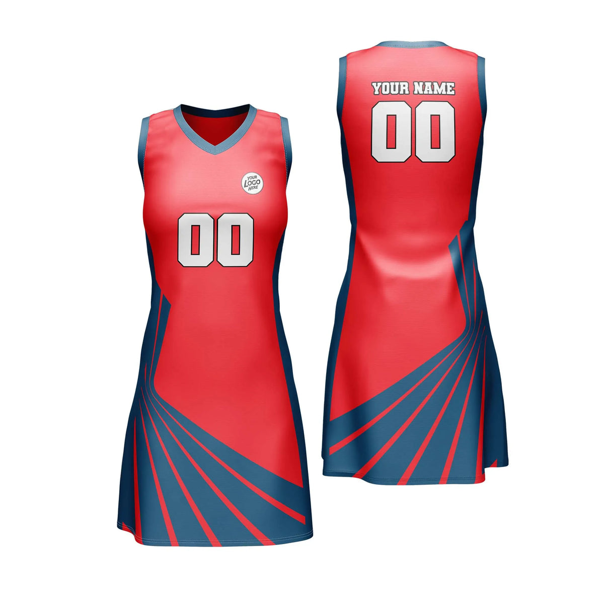 Custom Personalized D5 Retro Pattern Netball Jersey with Name, Number & Team Logo