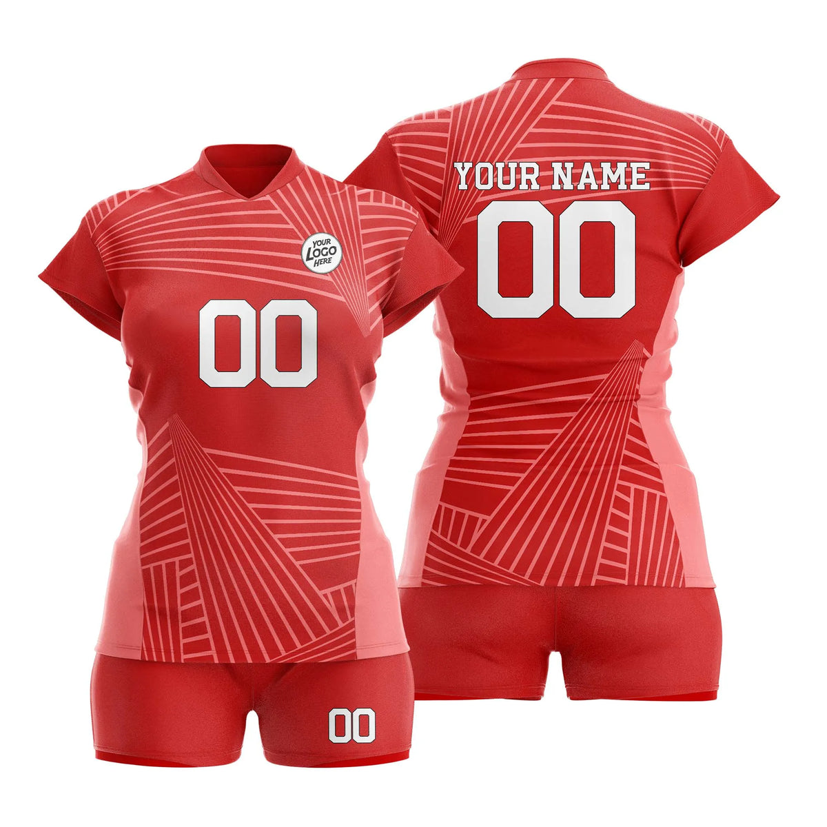Custom Personalized D3 Abstract Pattern Volleyball Jersey with Name, Number & Team Logo