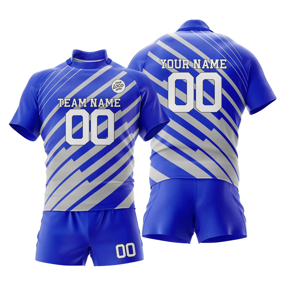 Custom Personalized D1 Strip Fashion Rugby Jersey with Name, Number & Team Logo