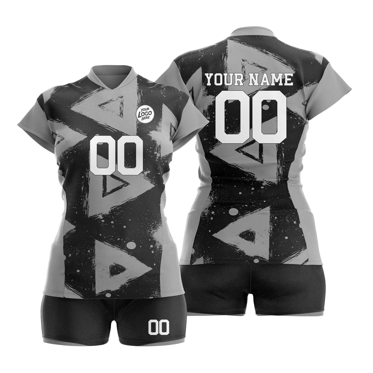Custom Personalized D3 Graffiti Pattern Volleyball Jersey with Name, Number & Team Logo