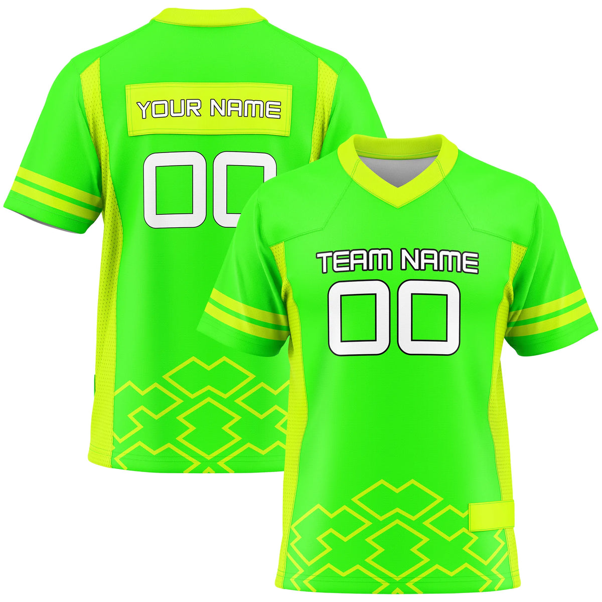 Custom Personalized D2 Color Block Flag Football Jersey with Name, Number & Team Logo