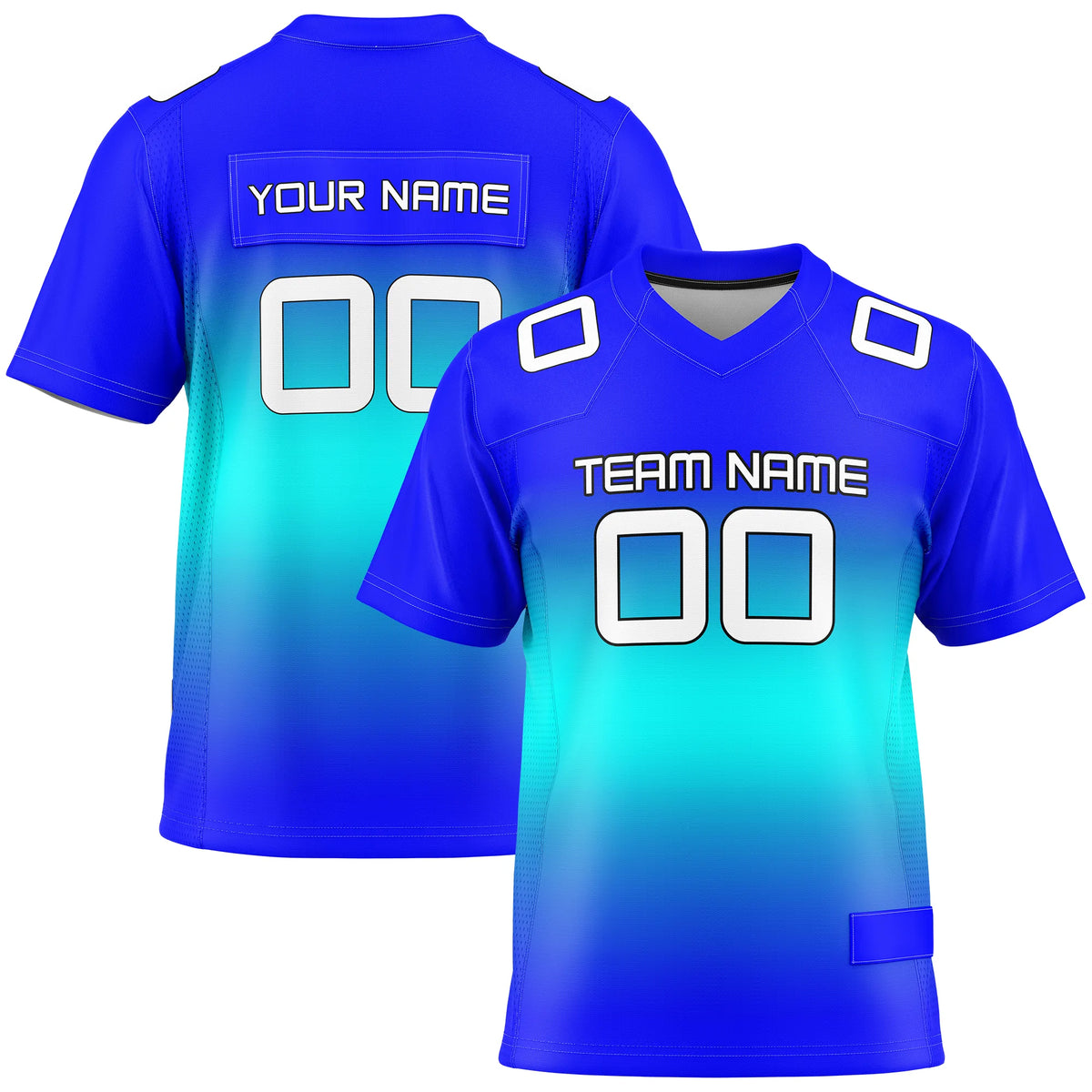 Custom Personalized D5 Gradient Fashion Flag Football Jersey with Name, Number & Team Logo
