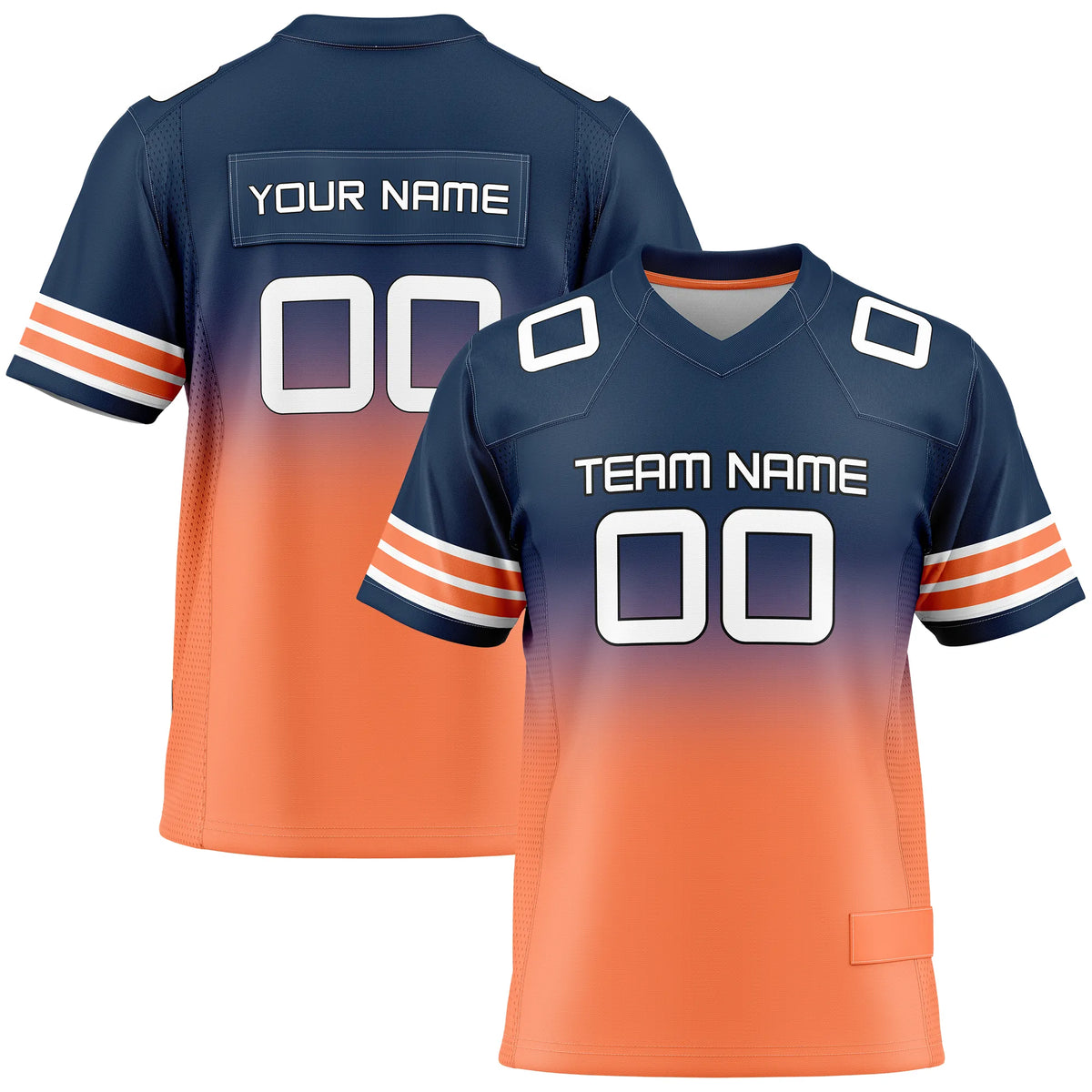 Custom Personalized D1 Gradient Fashion Flag Football Jersey with Name, Number & Team Logo