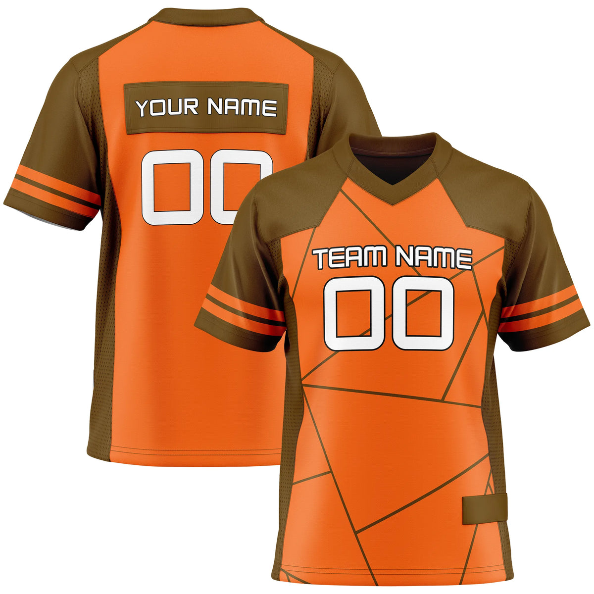 Custom Personalized D3 Color Block Flag Football Jersey with Name, Number & Team Logo