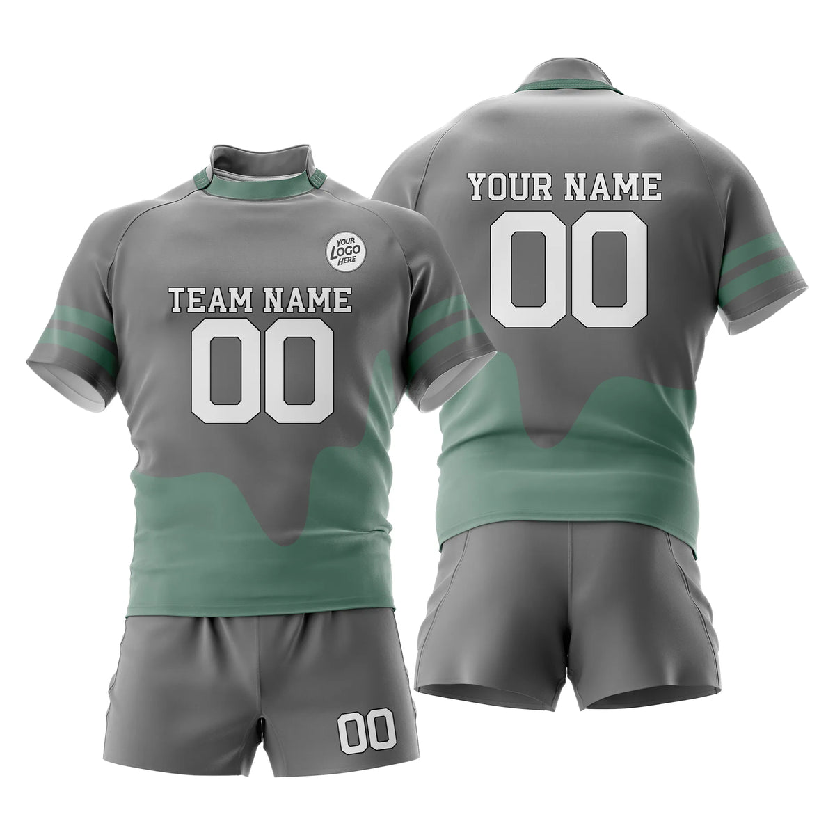 Custom Personalized D4 Split Fashion Rugby Jersey with Name, Number & Team Logo