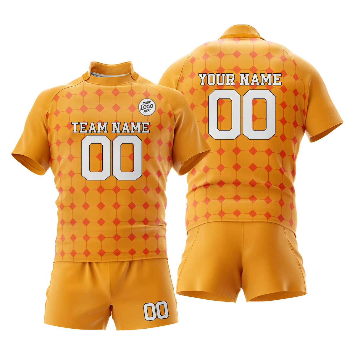 Custom Personalized D4 Retro Fashion Rugby Jersey with Name, Number & Team Logo