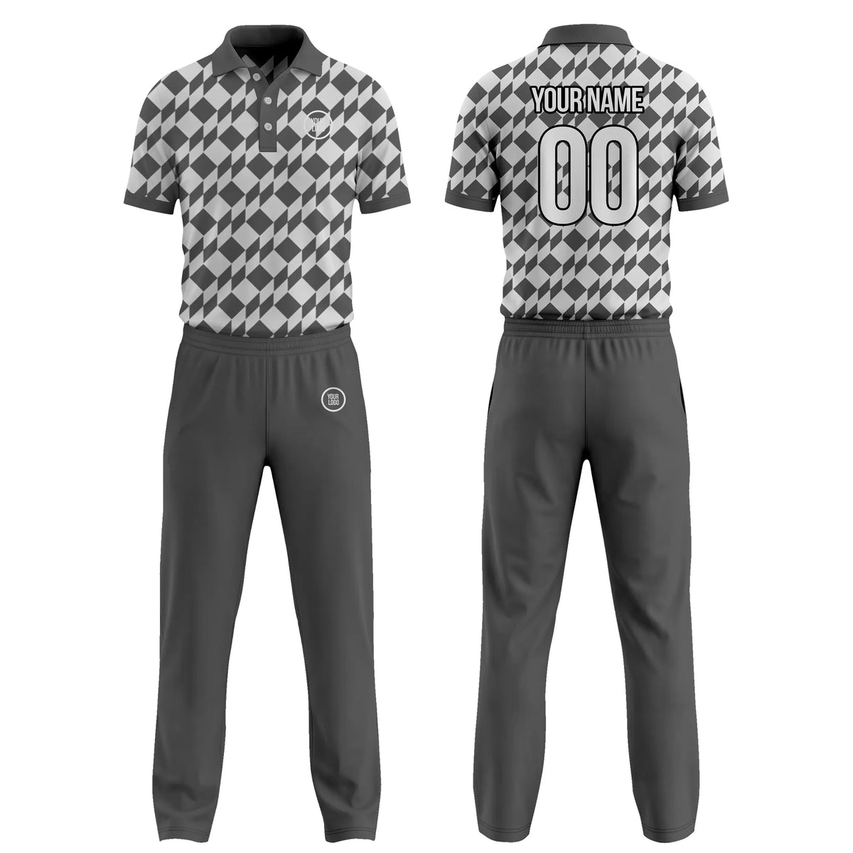Custom Personalized D4 Color Block Cricket Kit with Name, Number & Team Logo