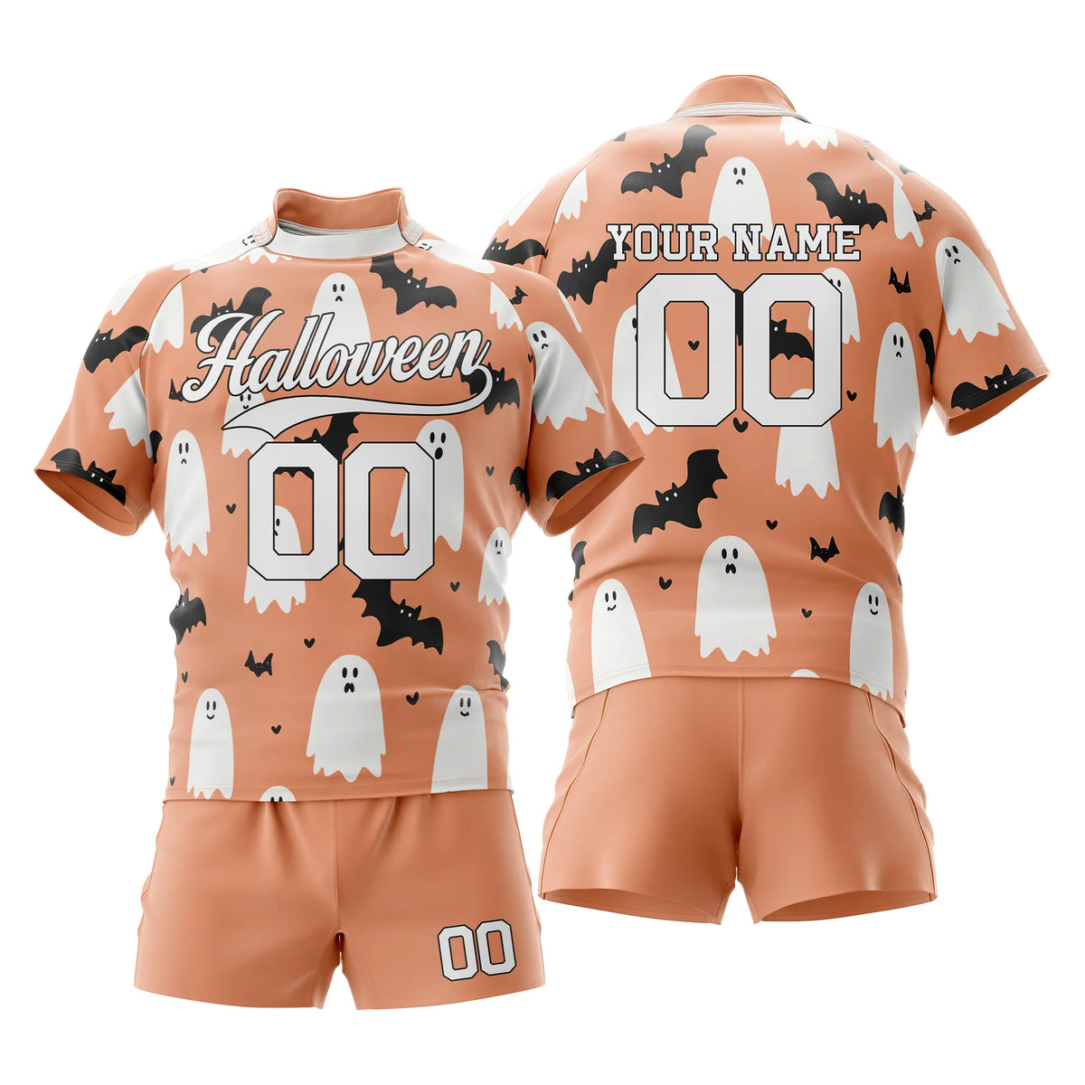 Custom Halloween Rugby Jersey D2 Personalized Uniform with Name &amp; Number
