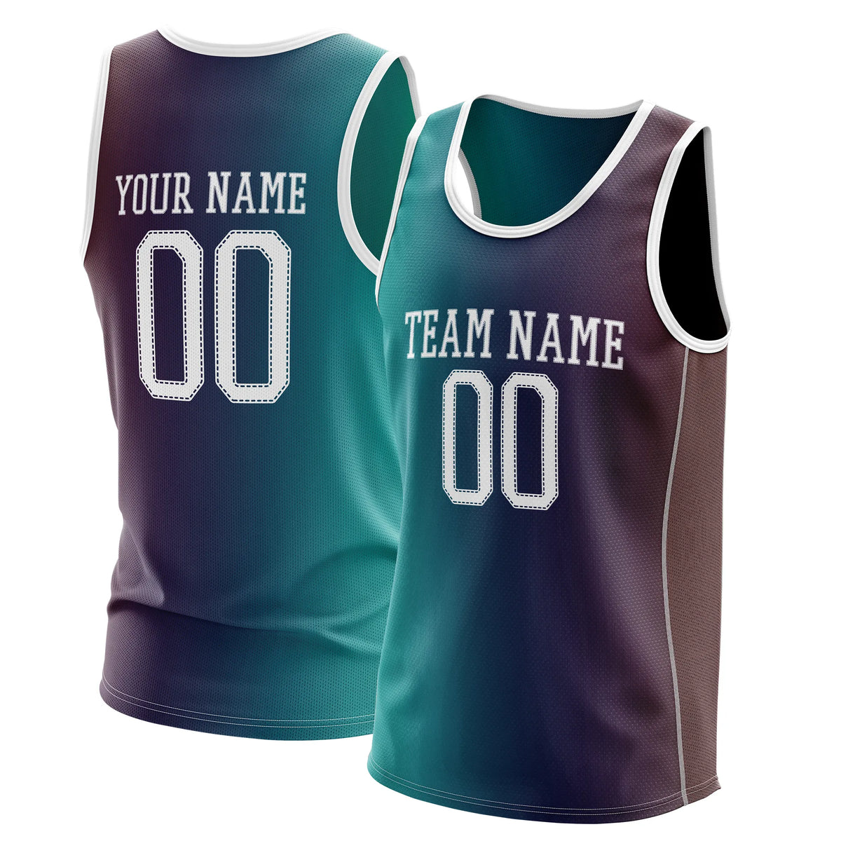 Custom Gradient fashion top Coastal Fade Sports Jersey Personalized Uniform with Name & Number