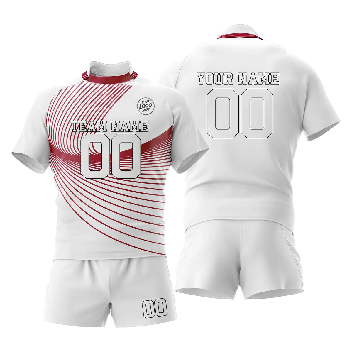 Custom Personalized D5 Strip Fashion Rugby Jersey with Name, Number & Team Logo
