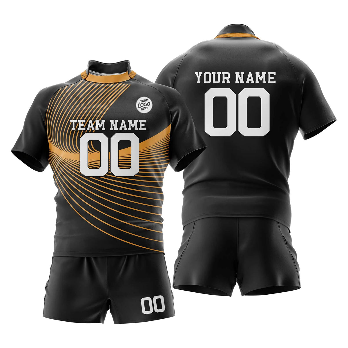Custom Personalized D5 Strip Fashion Rugby Jersey with Name, Number & Team Logo