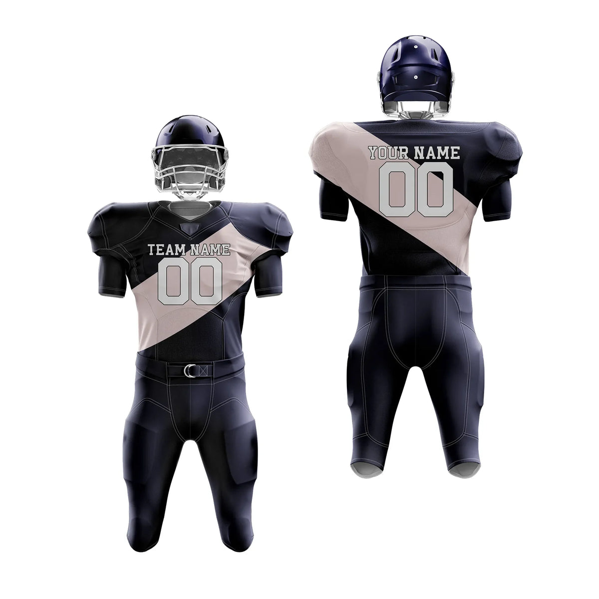Custom Personalized D4 Split Fashion American Football Jersey with Name, Number & Team Logo