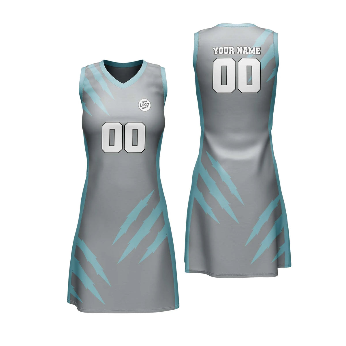 Custom Personalized D1 Stripe Fashion Netball Jersey with Name, Number & Team Logo