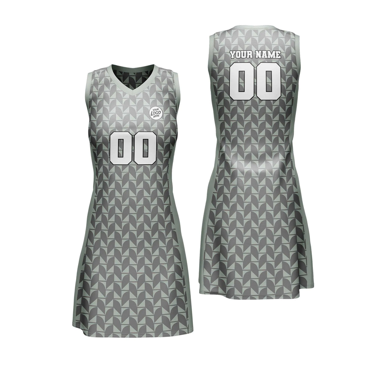Custom Personalized D2 Retro Pattern Netball Jersey with Name, Number & Team Logo