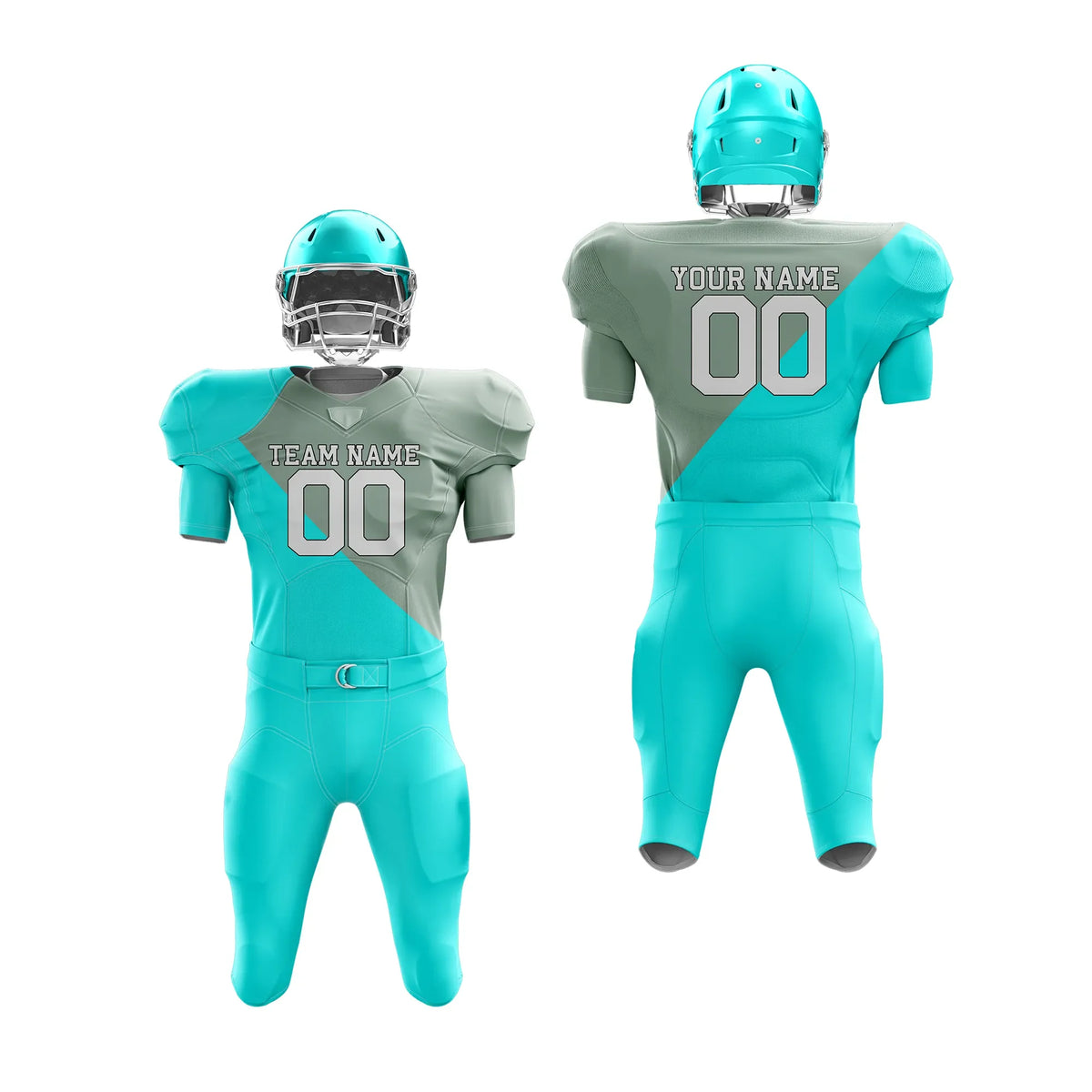 Custom Personalized D2 Split Fashion American Football Jersey with Name, Number &amp; Team Logo