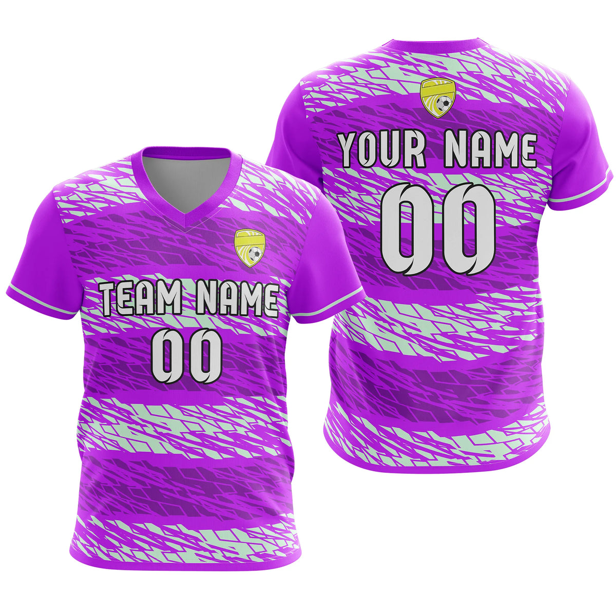 Custom V-Full Pattern D2 Soccer Jersey Personalized Football Uniform with Name & Number