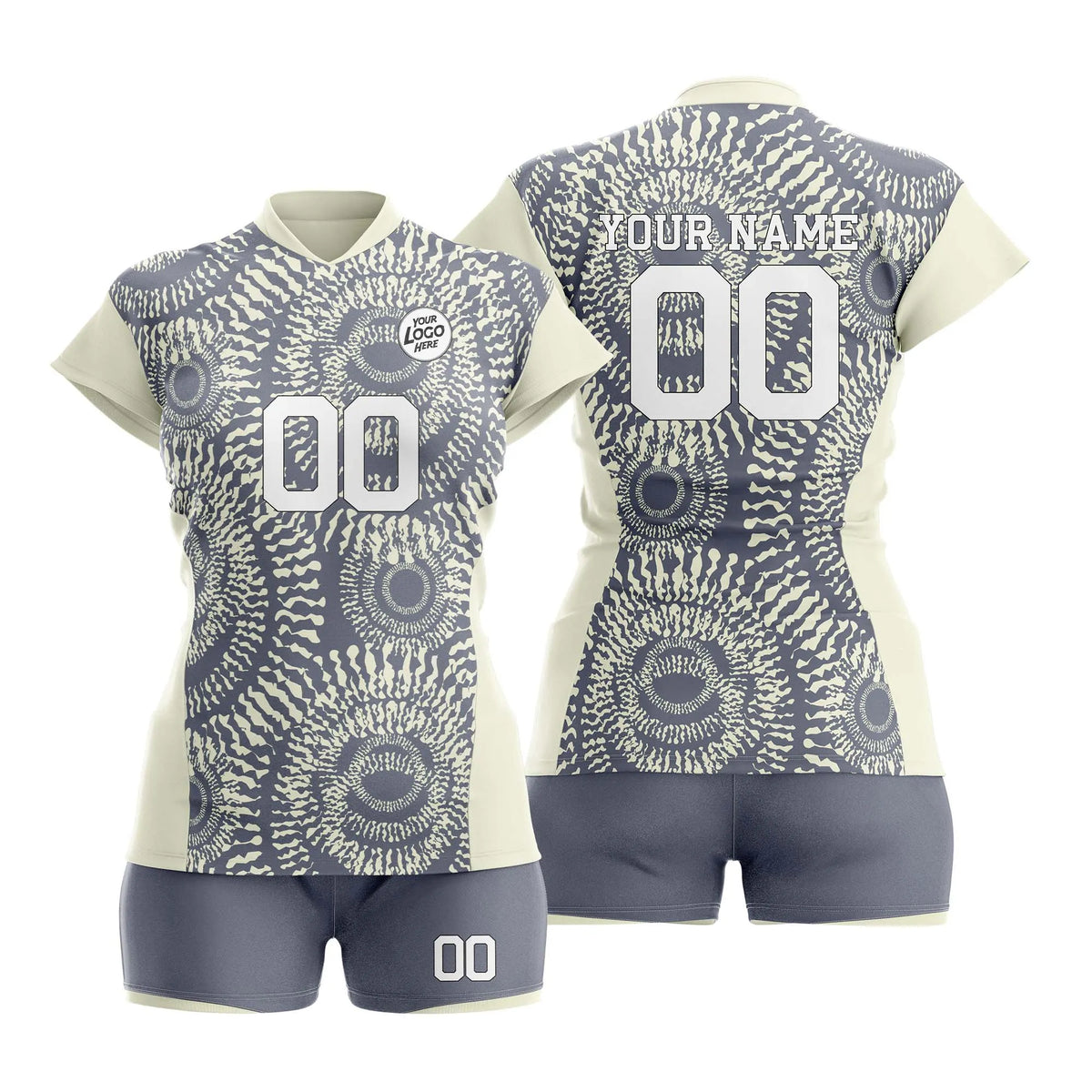 Custom Personalized D5 Retro Pattern Volleyball Jersey with Name, Number & Team Logo