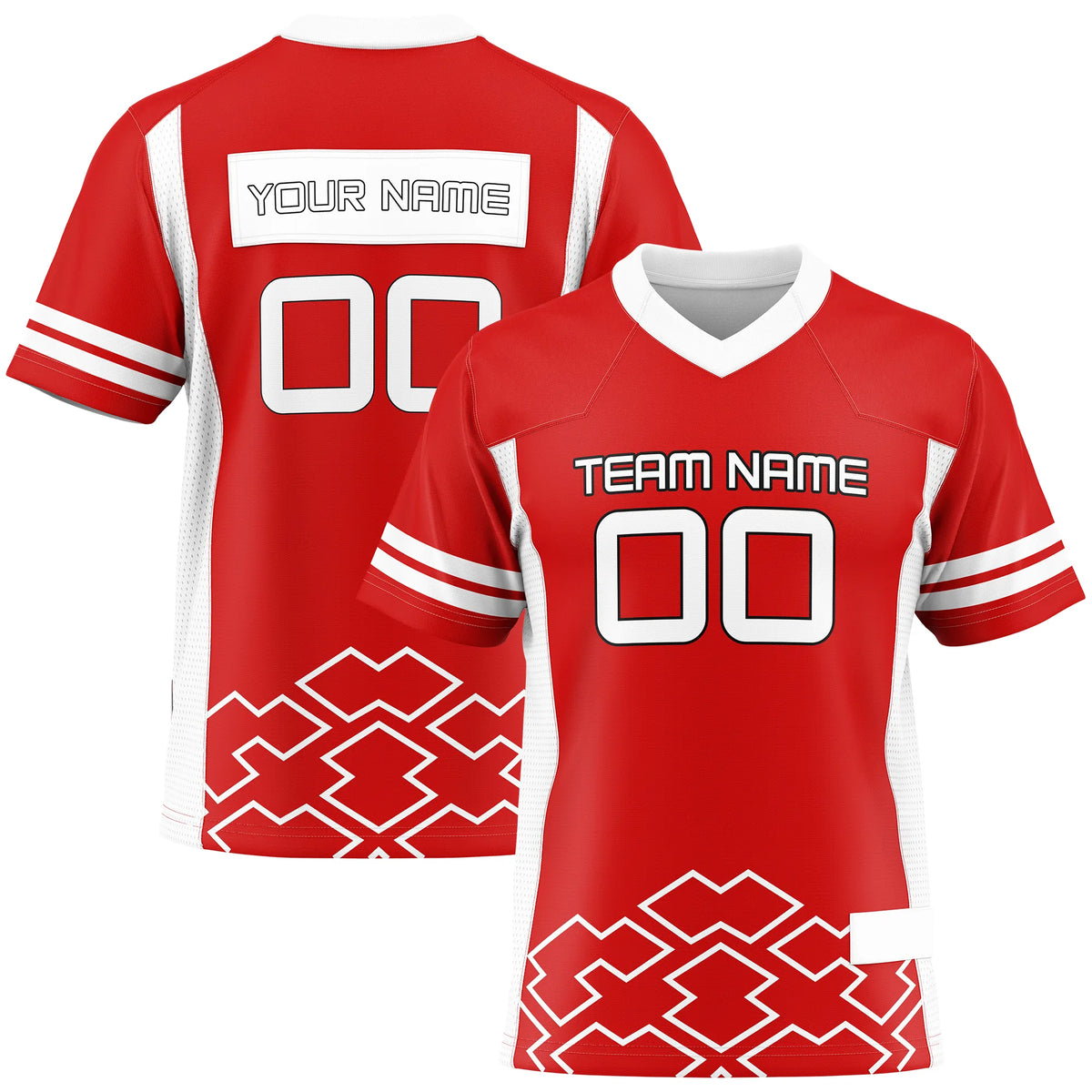 Custom Personalized D2 Color Block Flag Football Jersey with Name, Number & Team Logo