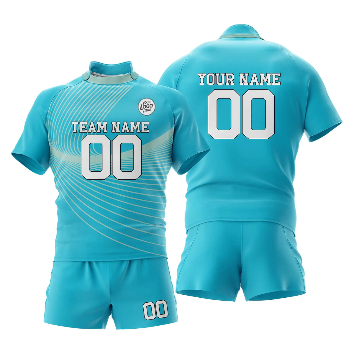 Custom Personalized D5 Strip Fashion Rugby Jersey with Name, Number & Team Logo