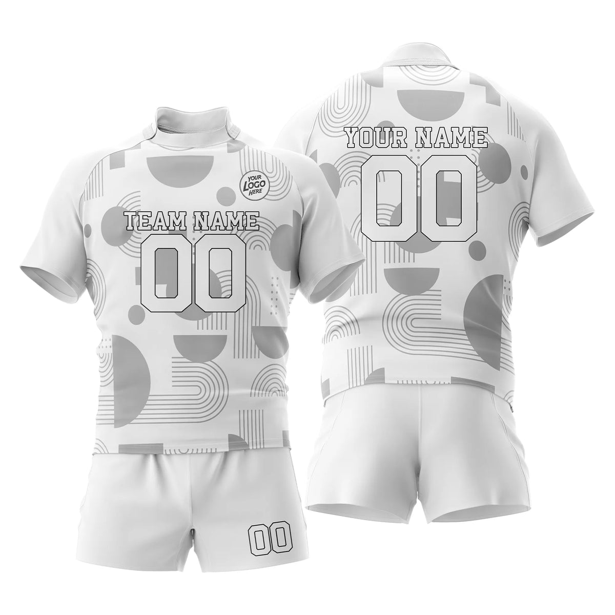Custom Personalized D2 Retro Fashion Rugby Jersey with Name, Number & Team Logo