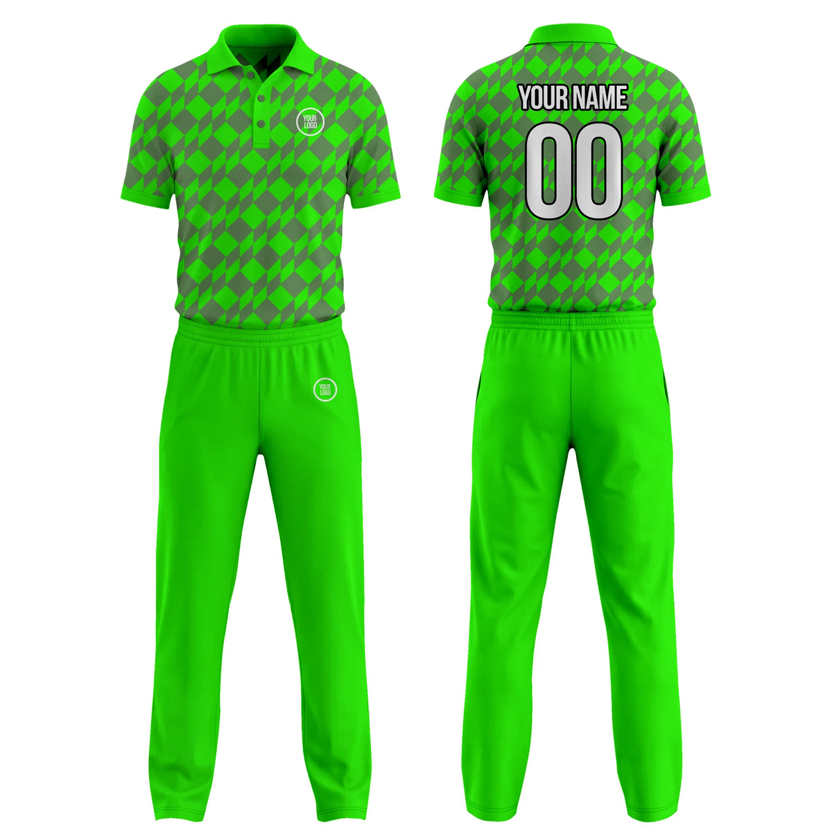 Custom Personalized D4 Color Block Cricket Kit with Name, Number & Team Logo
