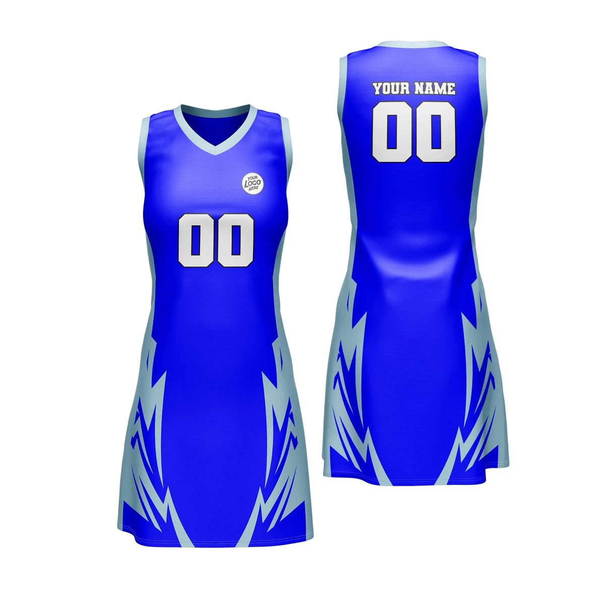 Custom Personalized D2 Abstract Pattern Netball Jersey with Name, Number & Team Logo