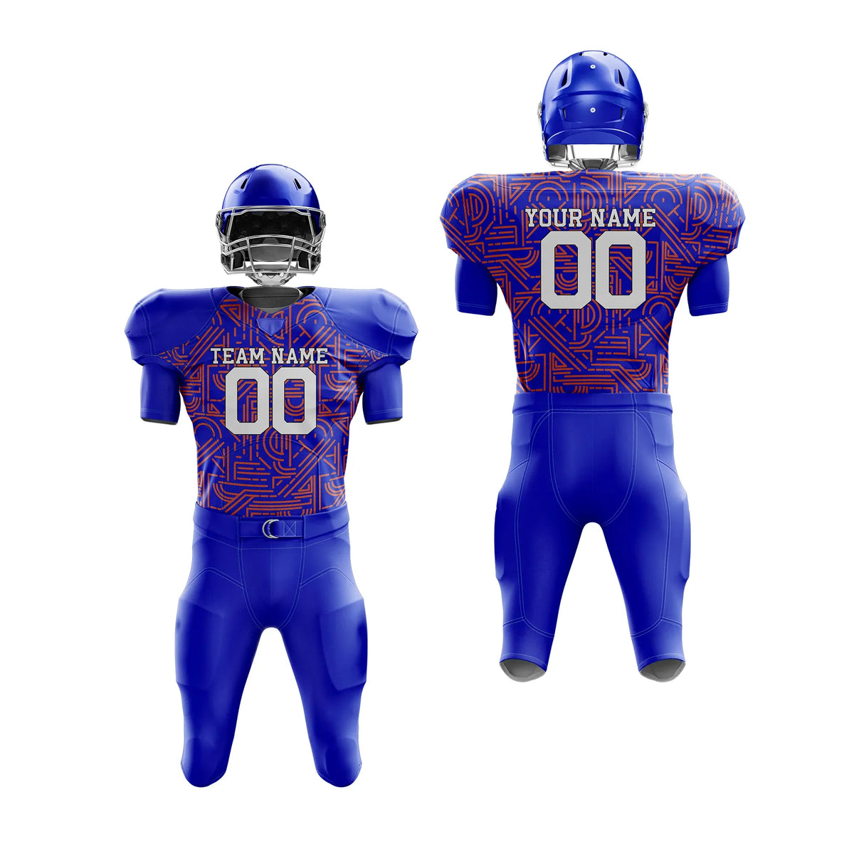 Custom Personalized D3 Full Pattern American Football Jersey with Name, Number & Team Logo