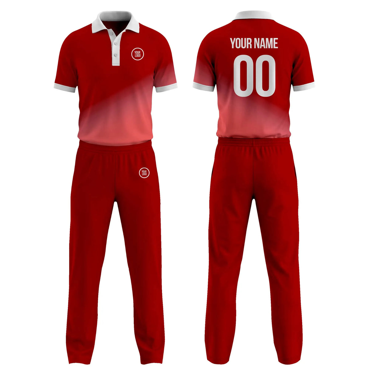 Custom Personalized D3 Gradient Fashion Cricket Kit with Name, Number & Team Logo