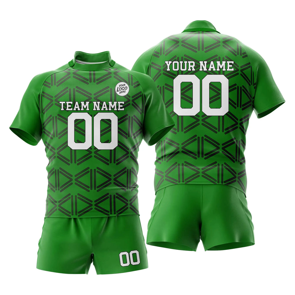 Custom Personalized D2 Full Pattern Rugby Jersey with Name, Number & Team Logo