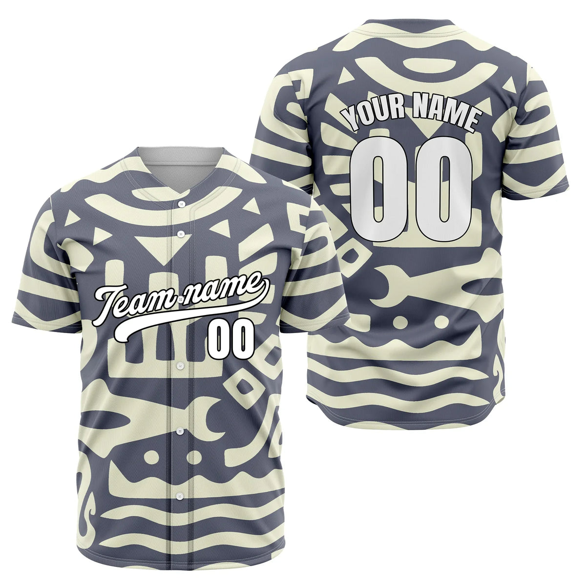 Custom Aztec Wave Spots Baseball Sports Jersey Personalized Uniform with Name & Number