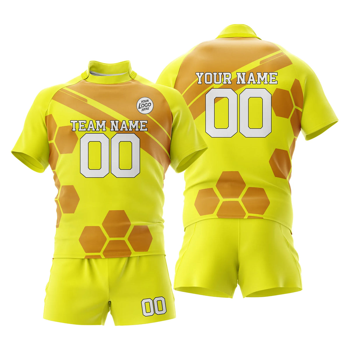Custom Personalized D3 Color Block Rugby Jersey with Name, Number & Team Logo