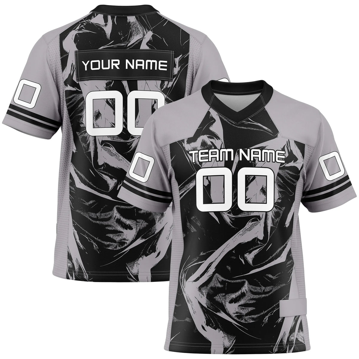 Custom Personalized D3 Graffiti Fashion Flag Football Jersey with Name, Number & Team Logo