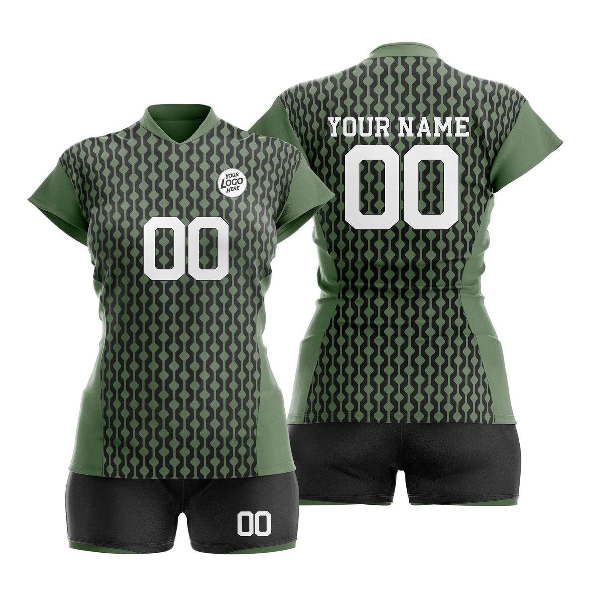 Custom Personalized D1 Retro Pattern Volleyball Jersey with Name, Number & Team Logo