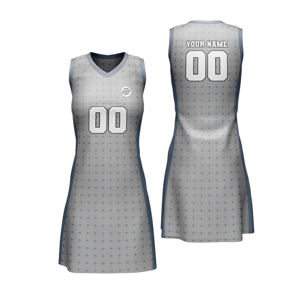 Custom Personalized D3 Rhombus Pattern Netball Jersey with Name, Number & Team Logo