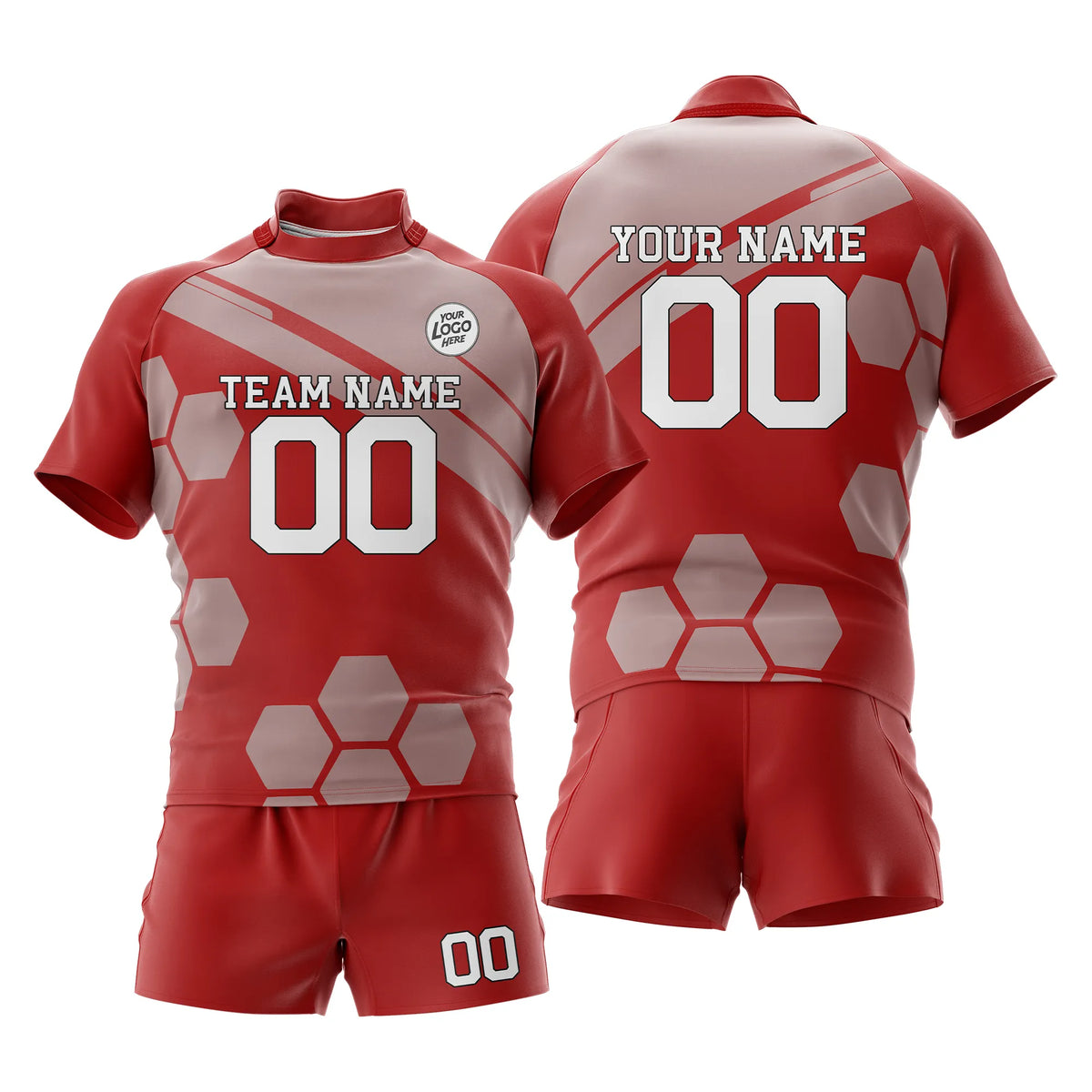 Custom Personalized D3 Color Block Rugby Jersey with Name, Number & Team Logo