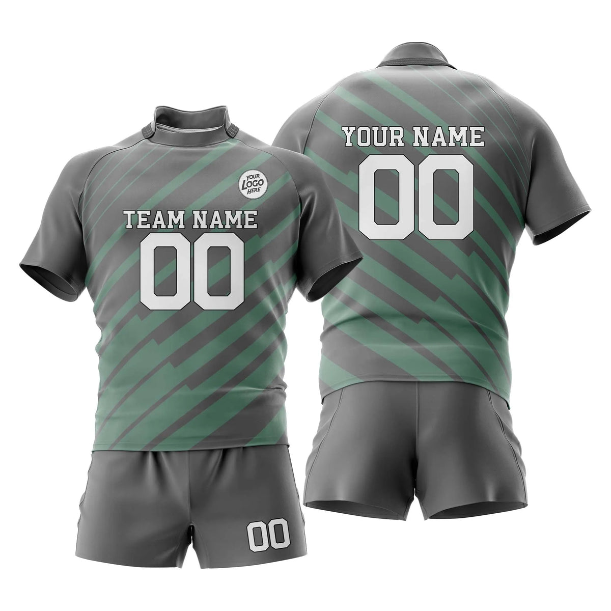 Custom Personalized D1 Strip Fashion Rugby Jersey with Name, Number & Team Logo