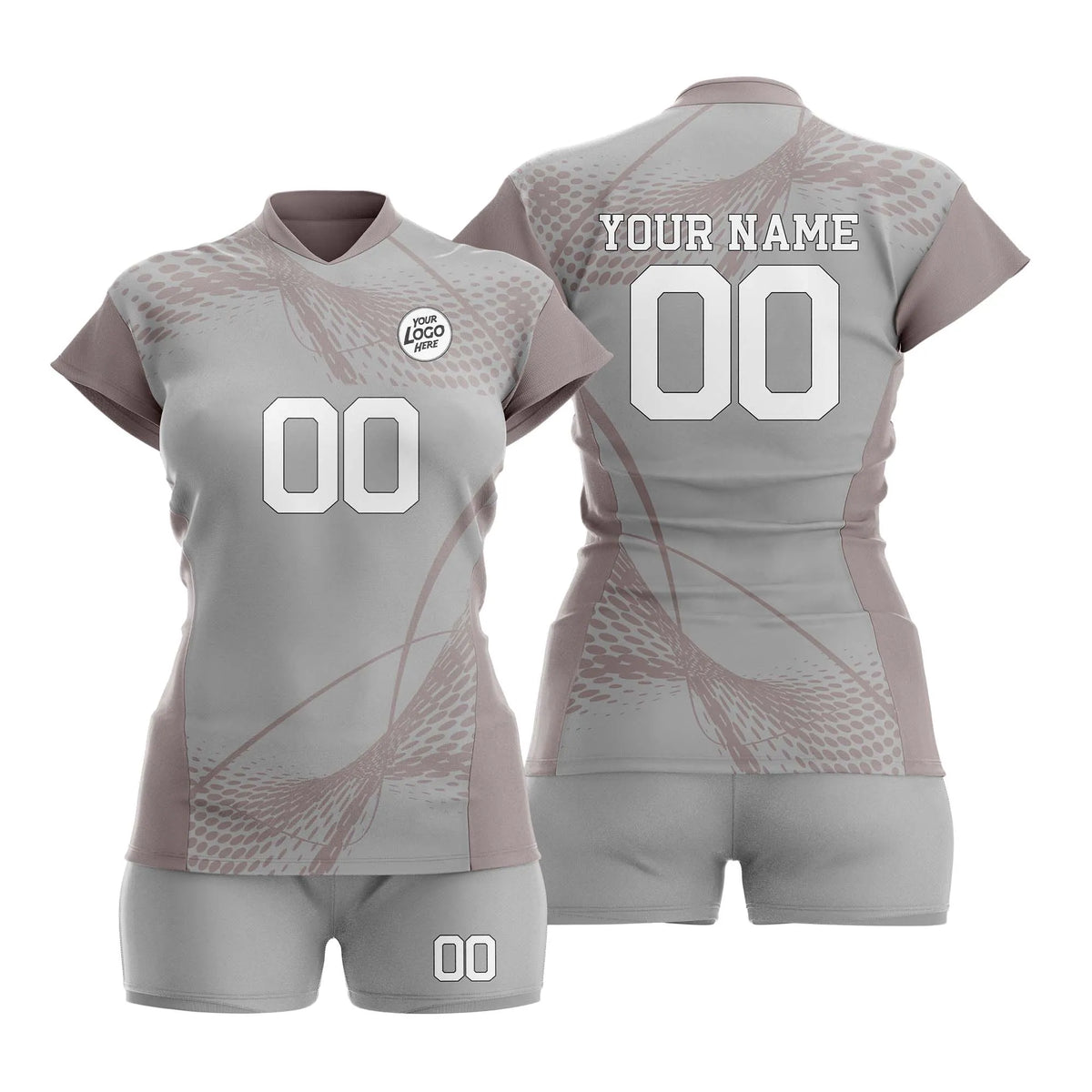 Custom Personalized D2 Abstract Pattern Volleyball Jersey with Name, Number & Team Logo