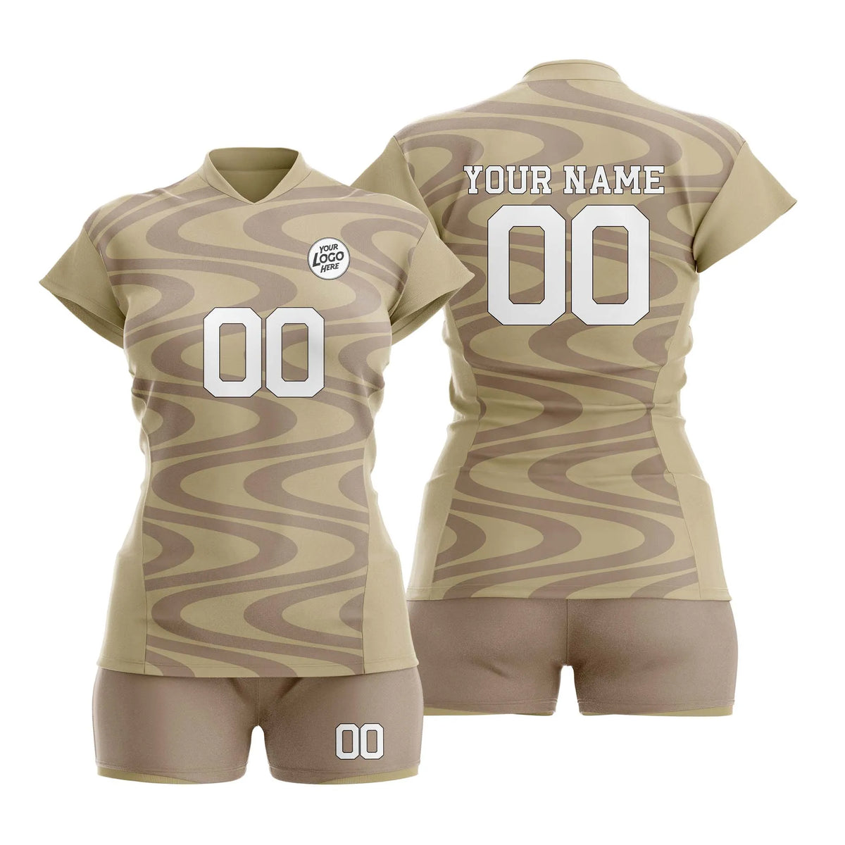 Custom Personalized D2 Retro Pattern Volleyball Jersey with Name, Number &amp; Team Logo