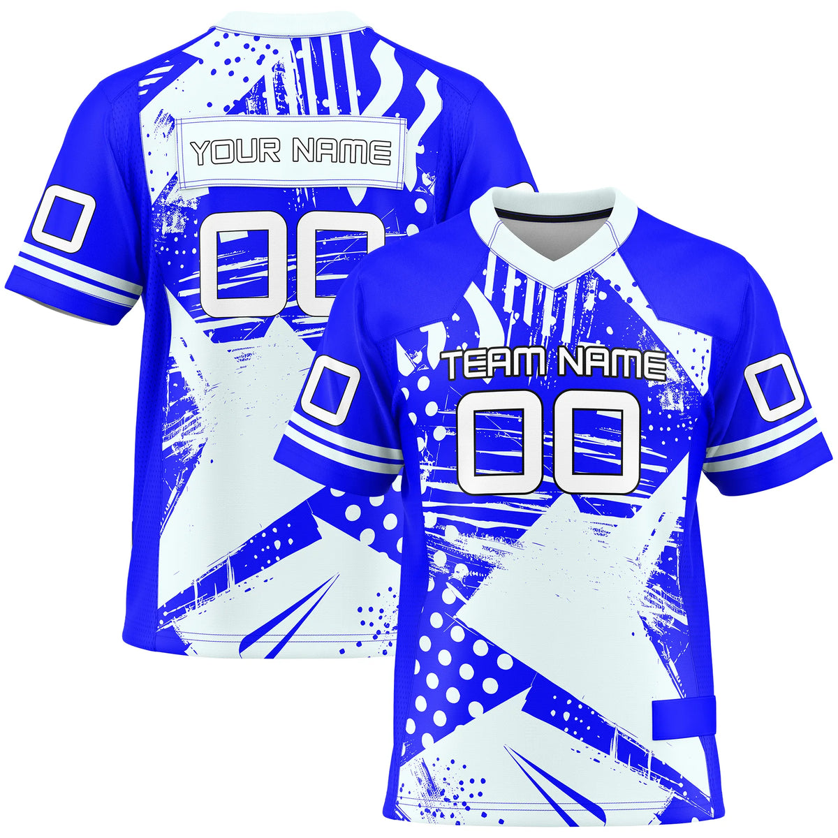 Custom Personalized D2 Graffiti Fashion Flag Football Jersey with Name, Number & Team Logo