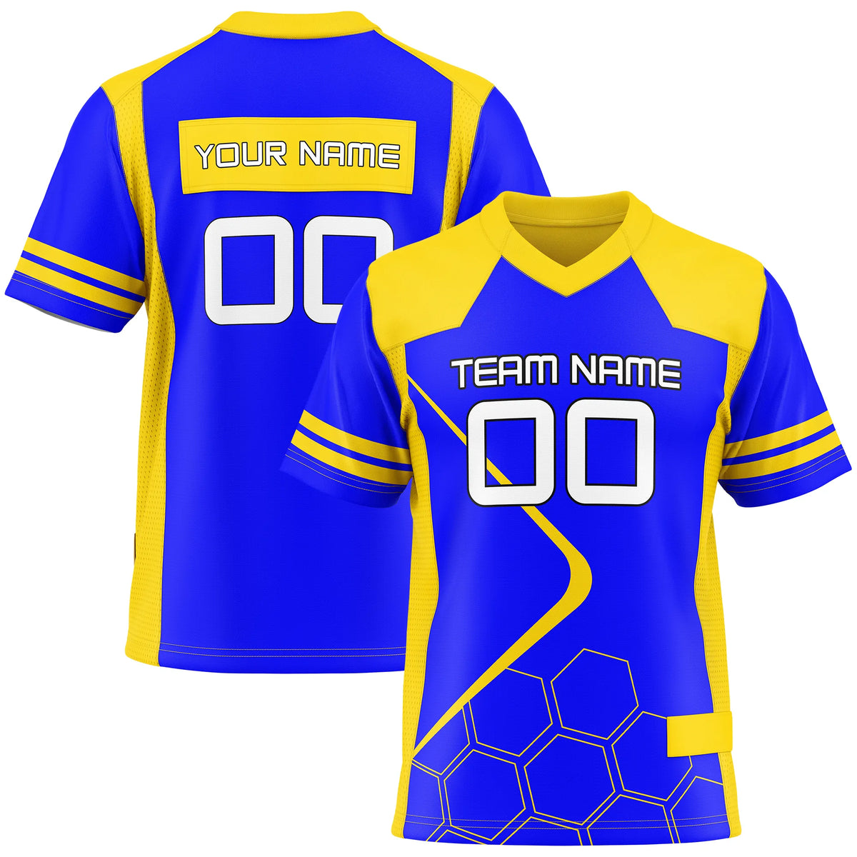 Custom Personalized D5 Color Block Flag Football Jersey with Name, Number & Team Logo