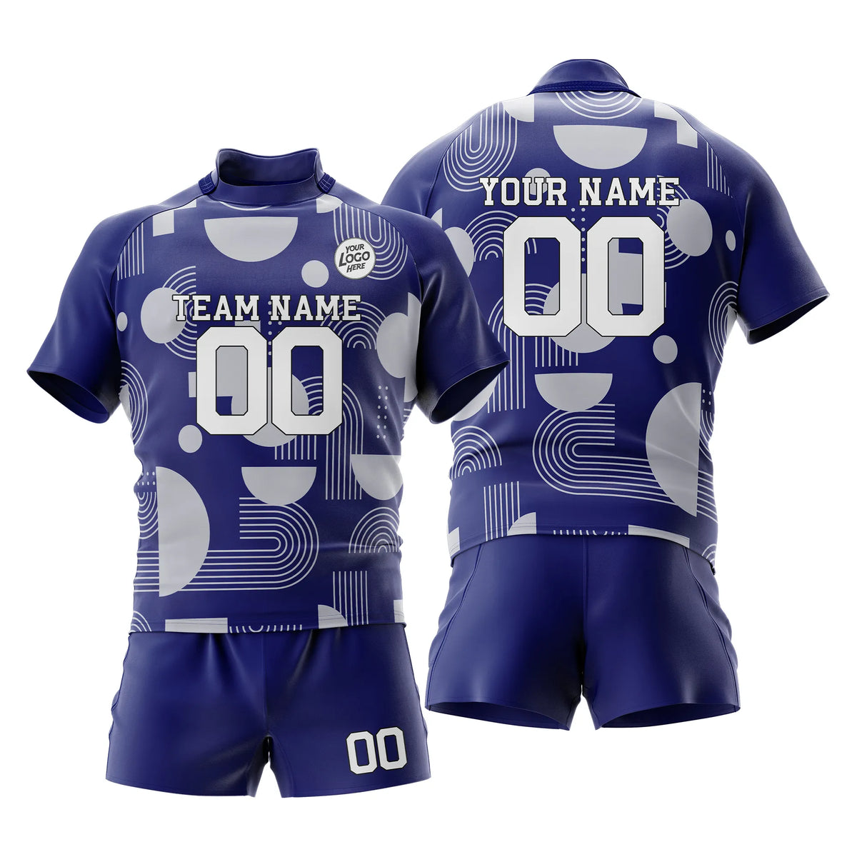 Custom Personalized D2 Retro Fashion Rugby Jersey with Name, Number & Team Logo