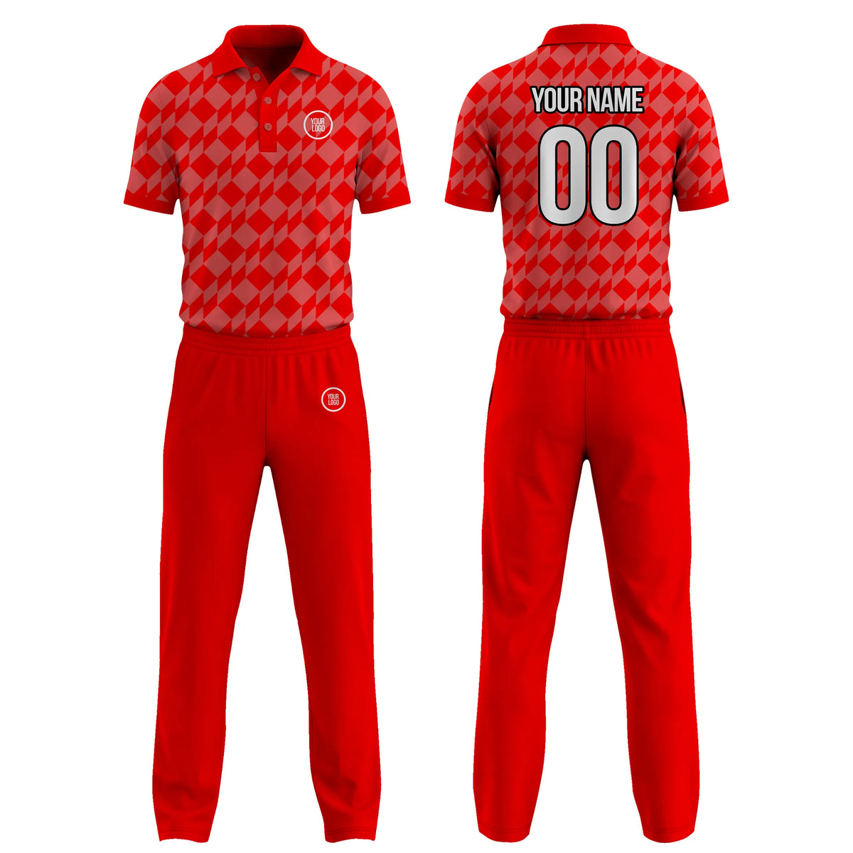 Custom Personalized D4 Color Block Cricket Kit with Name, Number & Team Logo