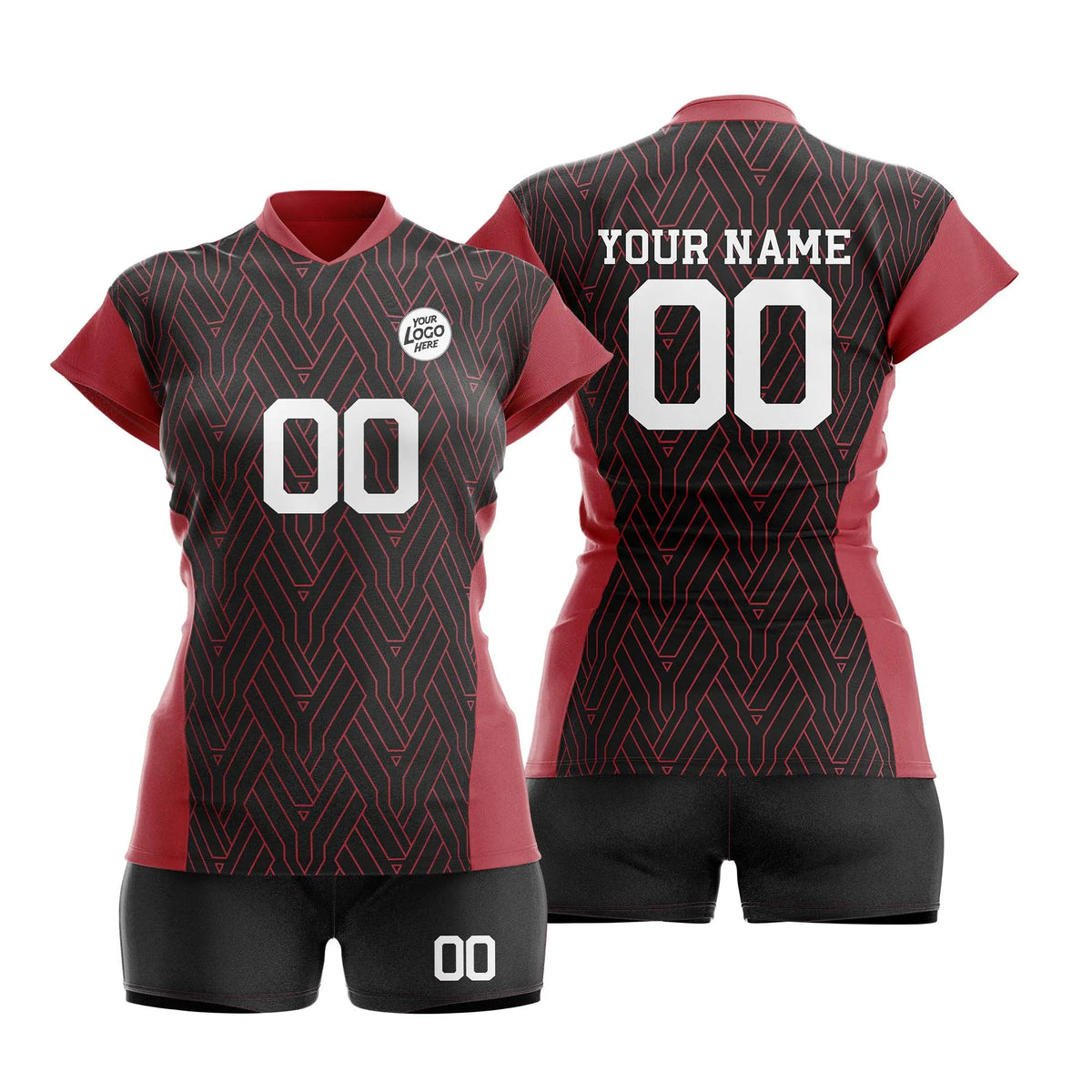 Custom Personalized D5 Abstract Pattern Volleyball Jersey with Name, Number & Team Logo
