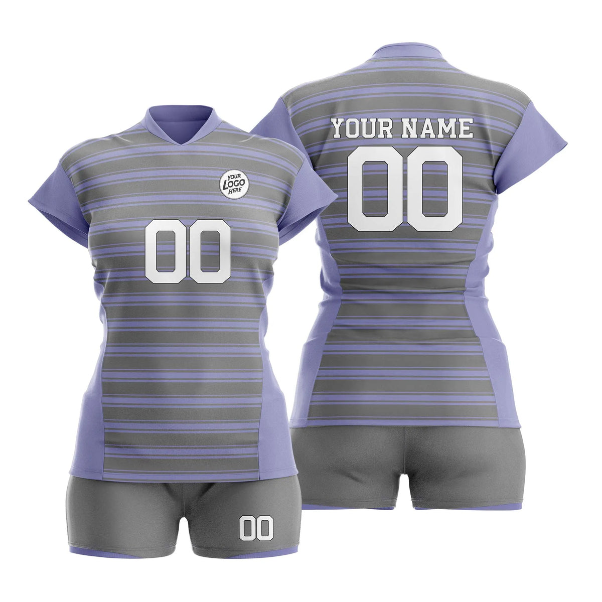 Custom Personalized D2 Strip Fashion Volleyball Jersey with Name, Number & Team Logo