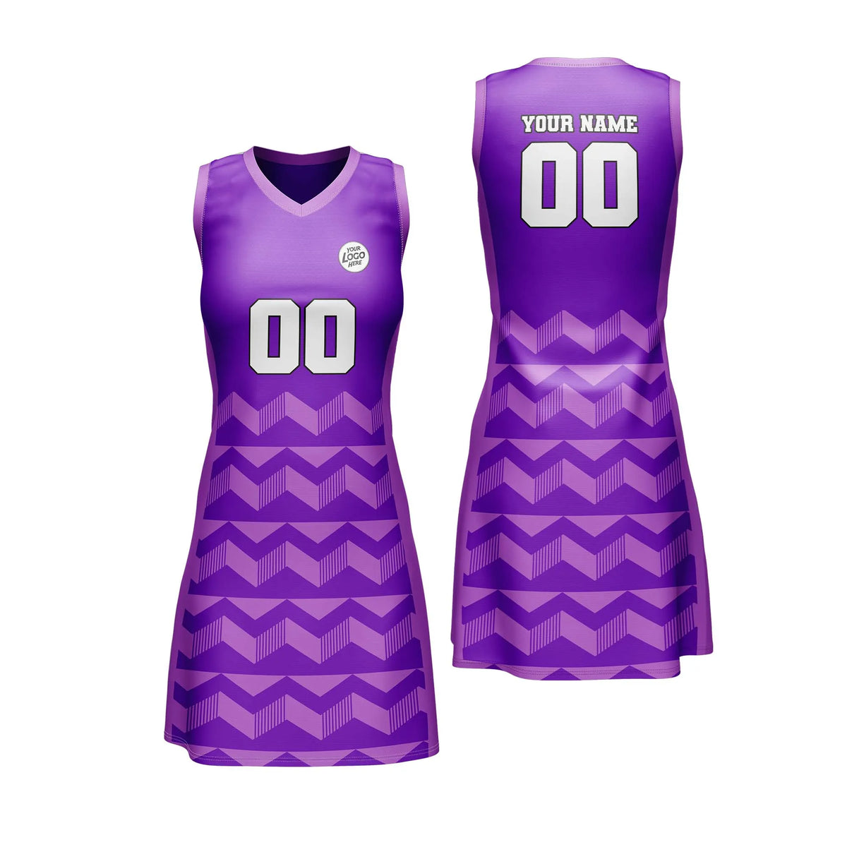 Custom Personalized D4 Retro Pattern Netball Jersey with Name, Number & Team Logo
