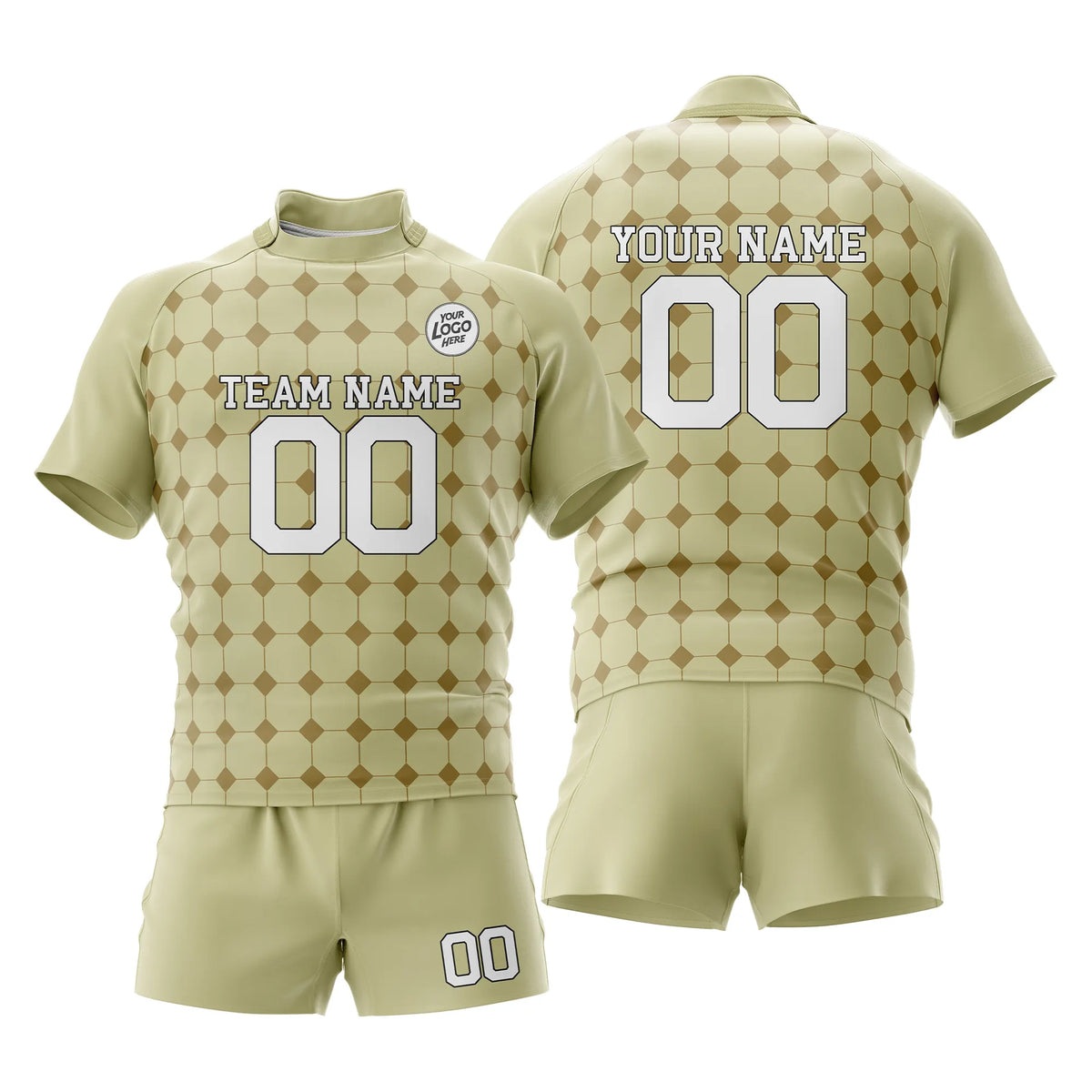 Custom Personalized D4 Retro Fashion Rugby Jersey with Name, Number &amp; Team Logo